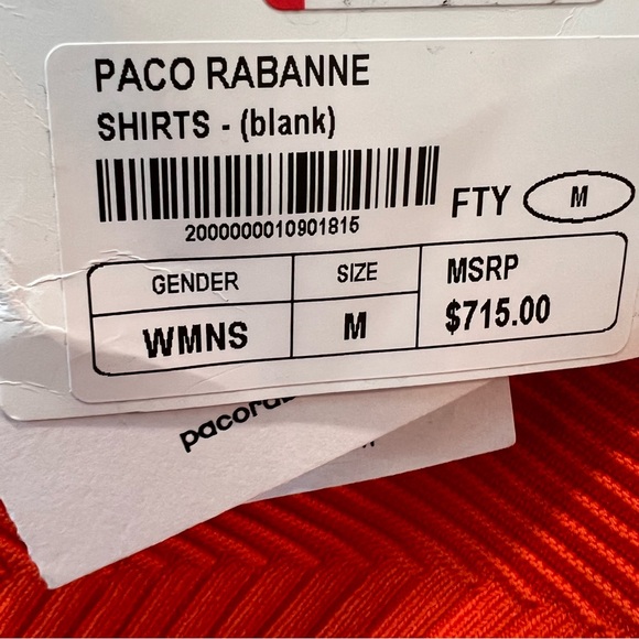 Paco Rabanne NWT Orange Polo Medium - Picture 5 of 7
